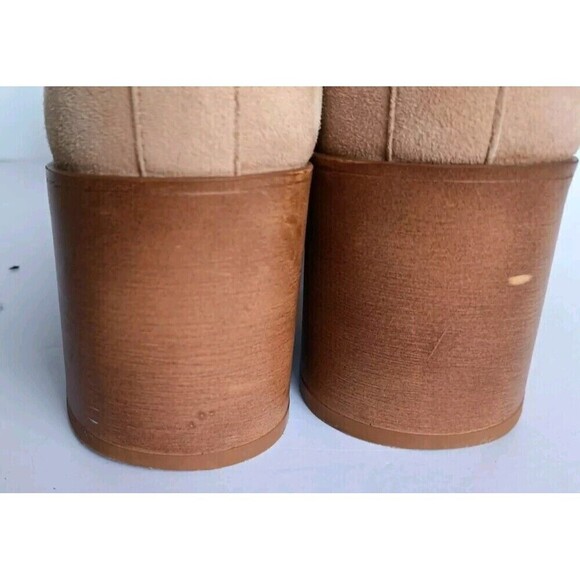 Vince Camuto Rafella Ankle Boots Sz 8 Tan Latte Block Heel Platform Fur Lined - Picture 8 of 13